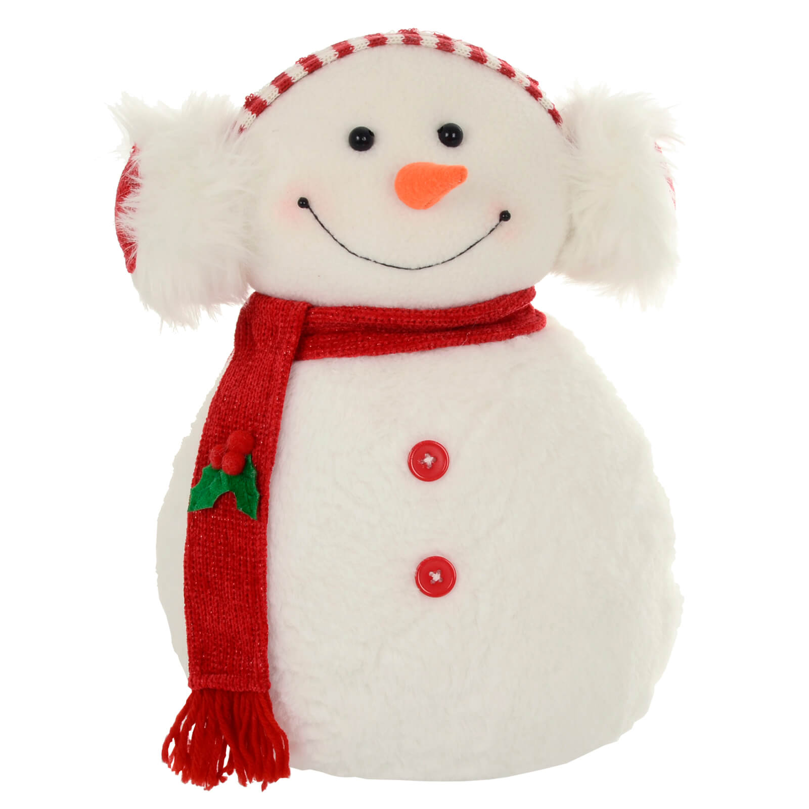 35cm snowman decoration with earmuffs